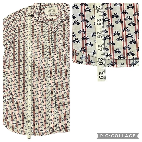 GRAYSON The HERO Anthropologie Bicycles Print Button Up Shirt - Sz M - Picture 13 of 14
